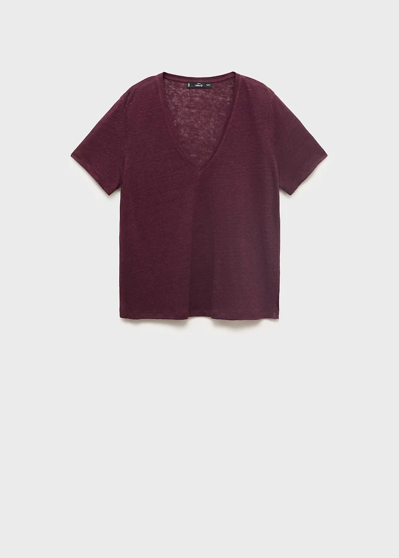 V-neck linen t-shirt
