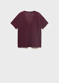V-neck linen t-shirt