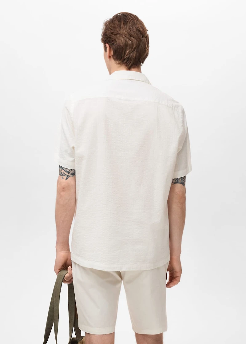 Regular fit seersucker shirt