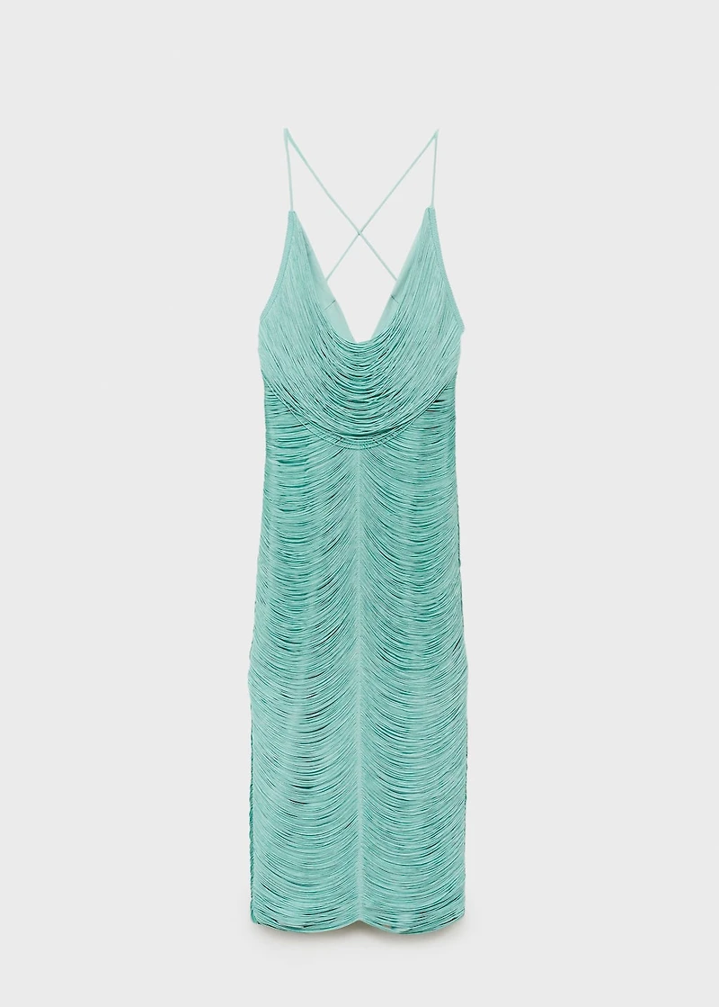Fringed dress with low back