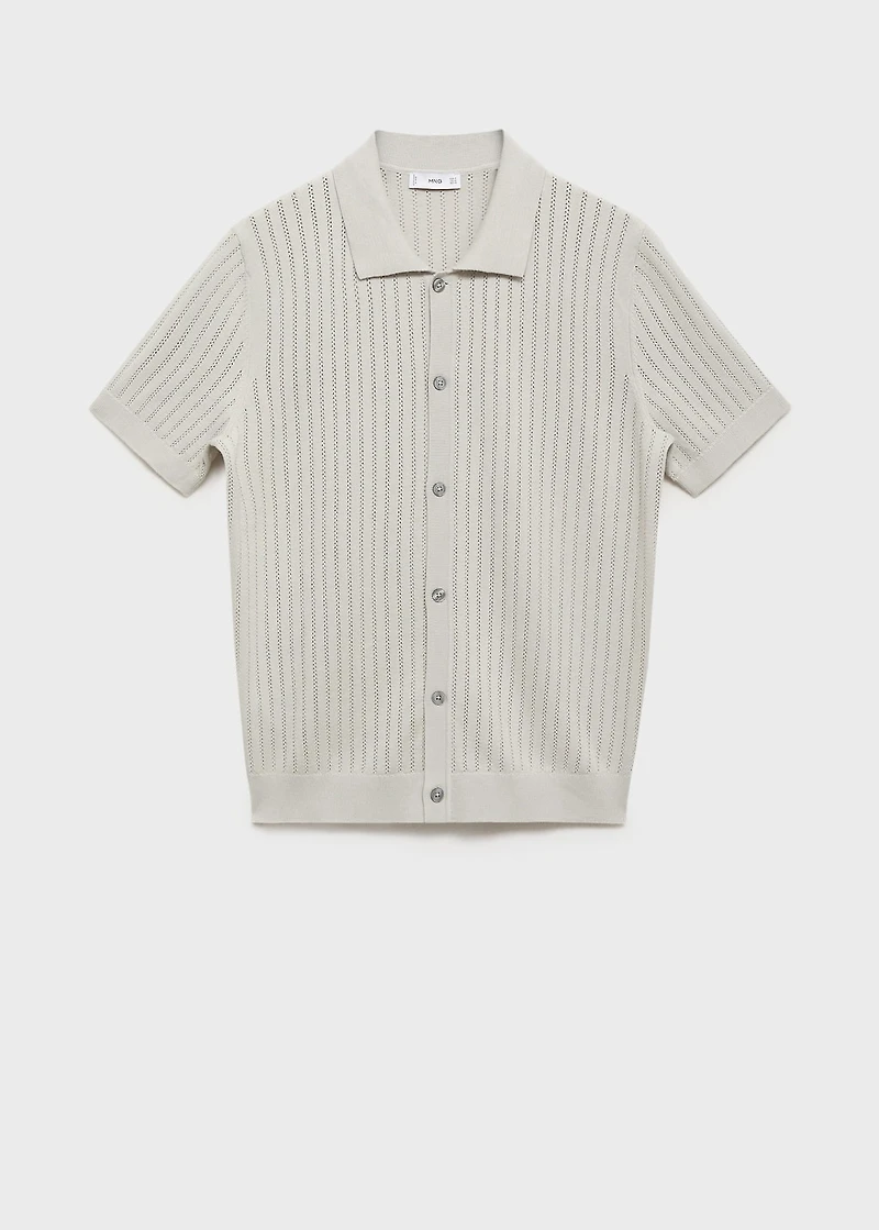 Cotton blouse with lace detail