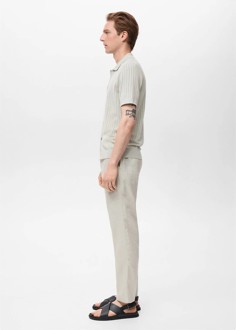 Cotton blouse with lace detail