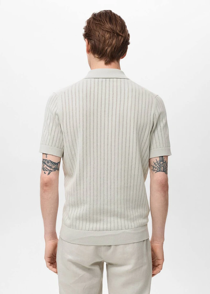 Cotton blouse with lace detail