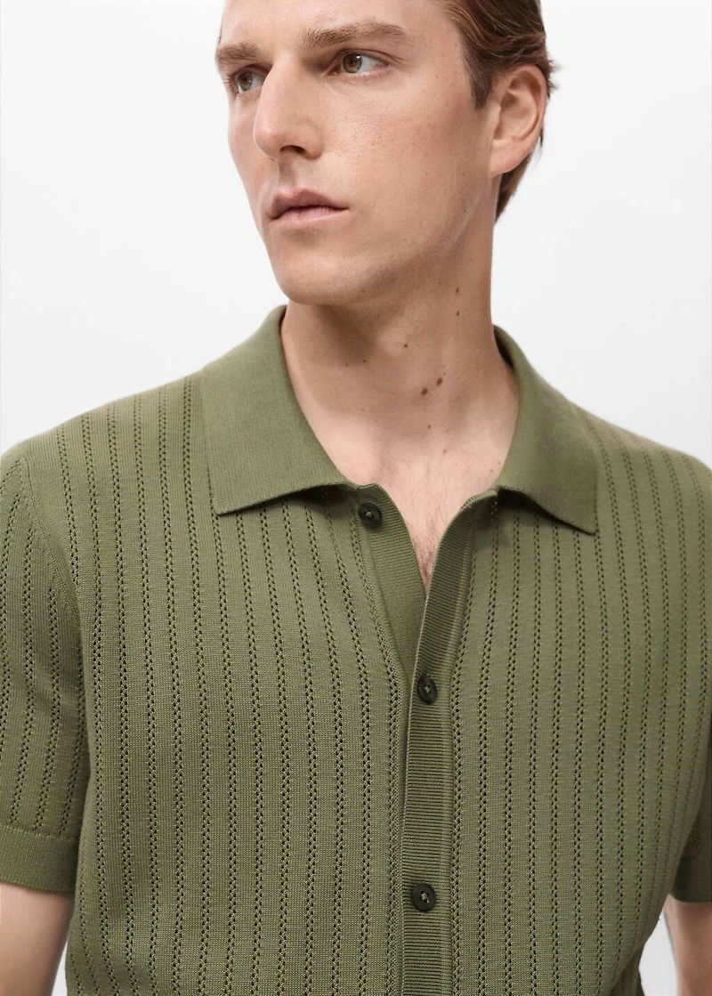 Cotton blouse with lace detail
