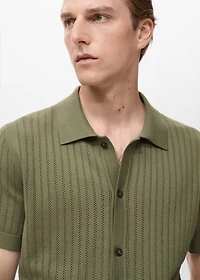 Cotton blouse with lace detail