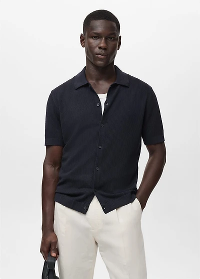 Rib-knit shirt