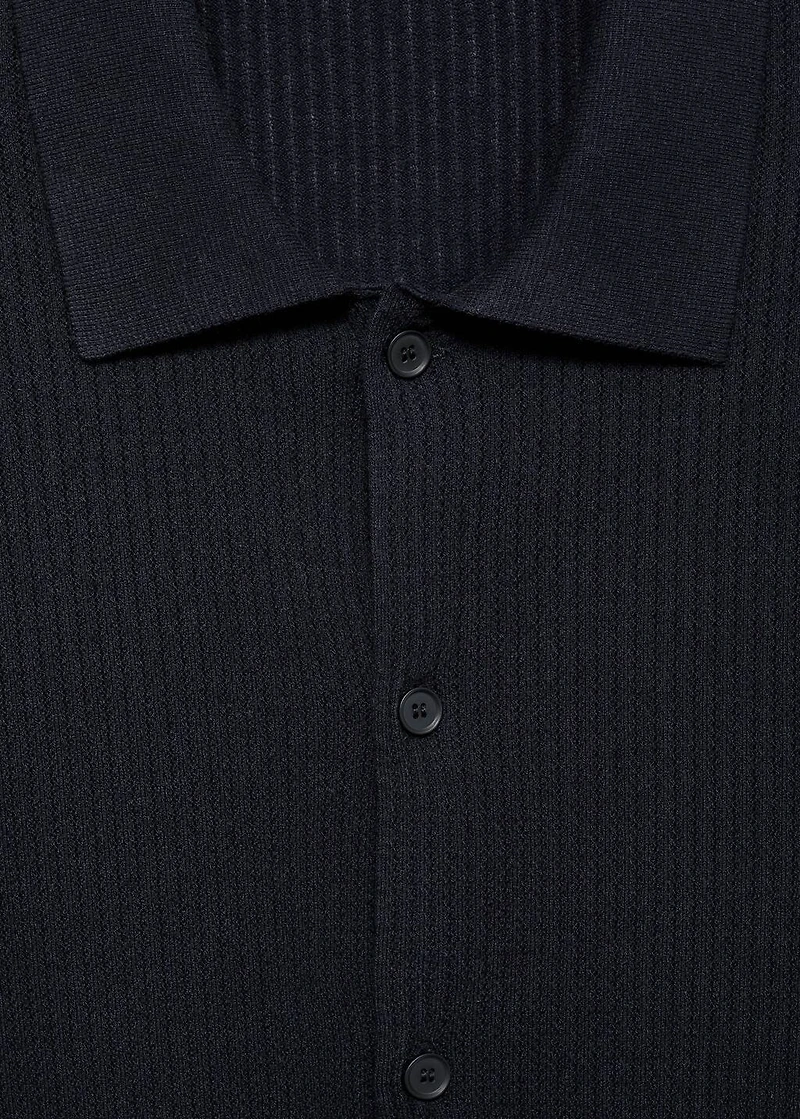 Rib-knit shirt