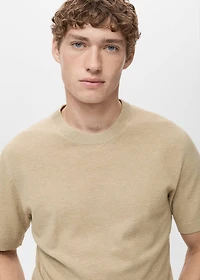 Cotton fine-knit t-shirt