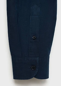 Mao collar linen shirt