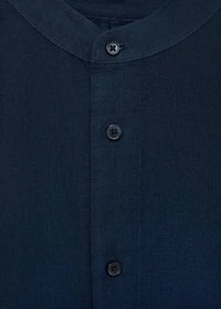 Mao collar linen shirt