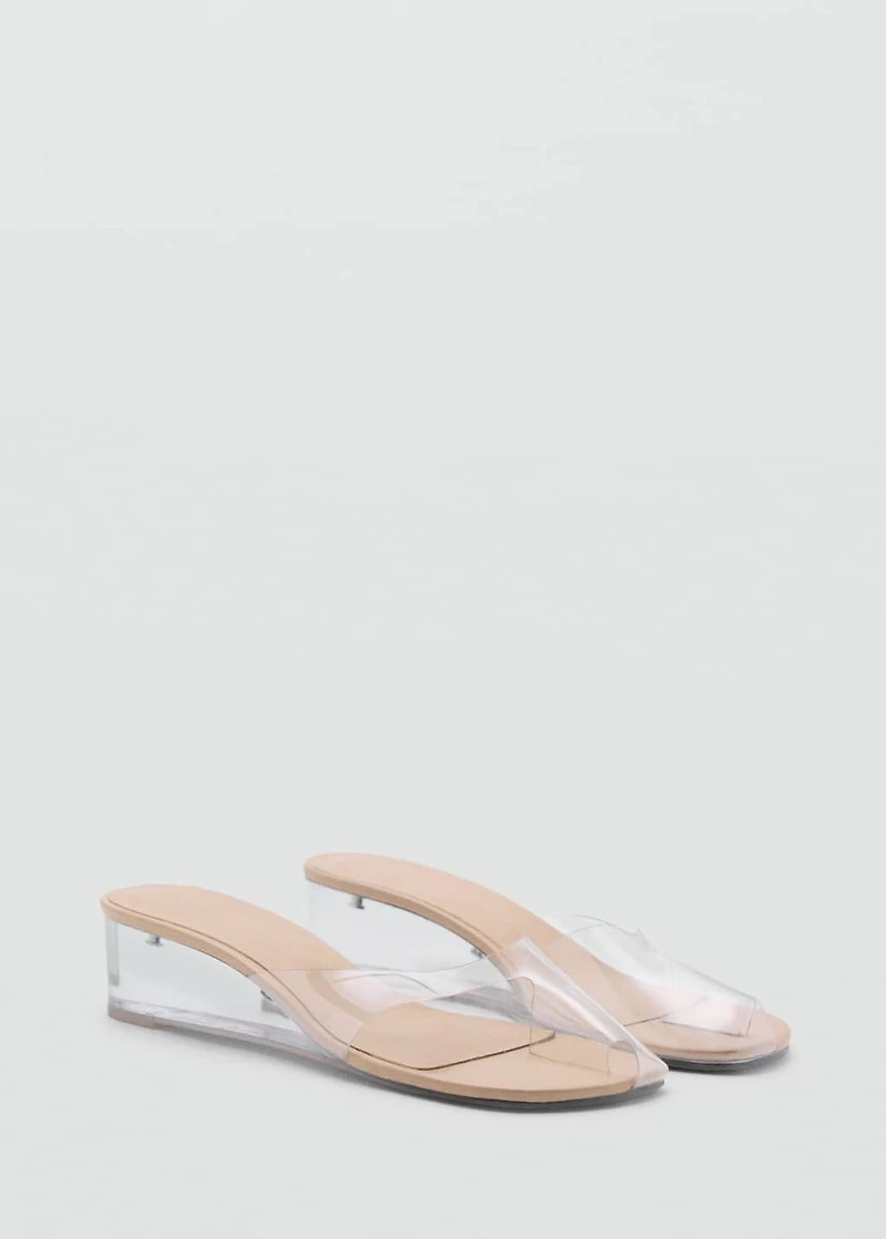 Transparent vinyl wedge sandals