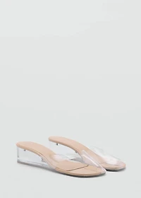 Transparent vinyl wedge sandals