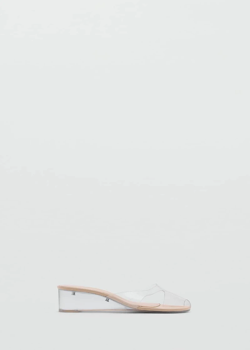 Transparent vinyl wedge sandals