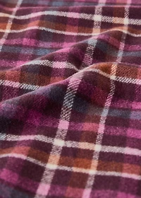 Soft fringed check blanket