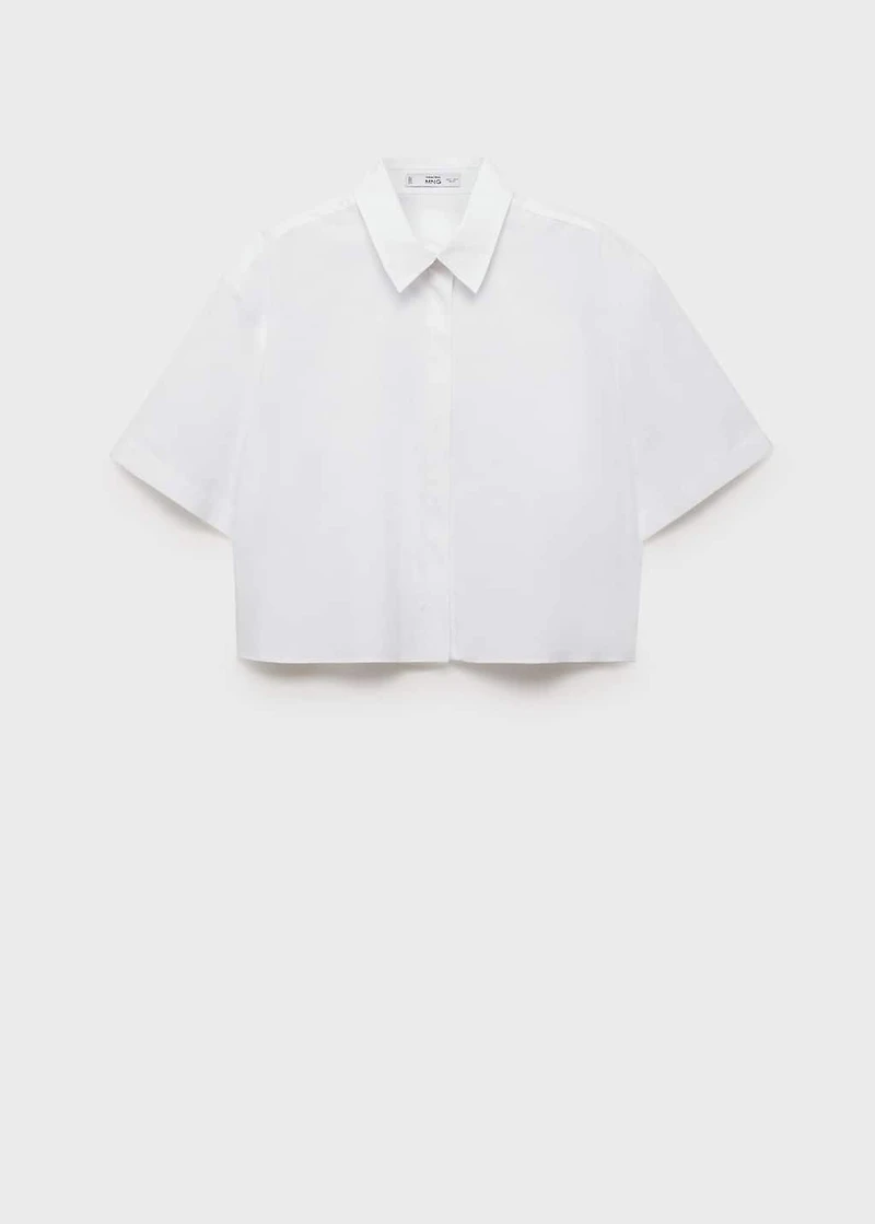 Cropped cotton shirt
