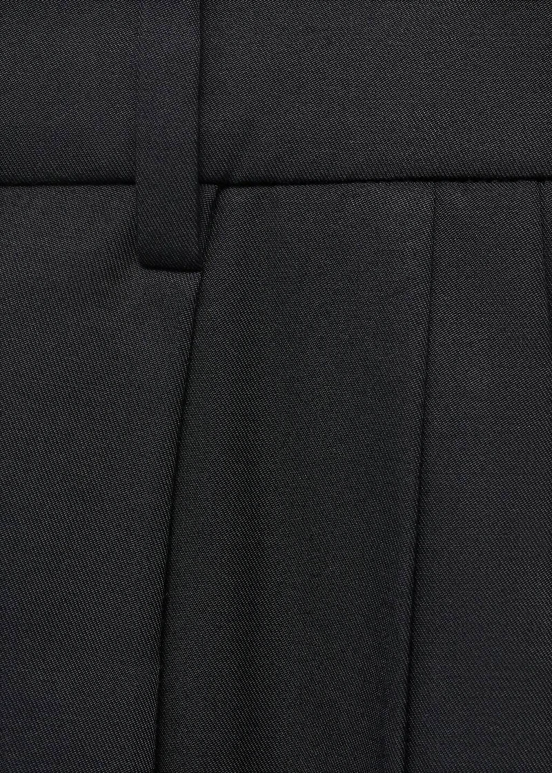 Straight-leg cotton pleated pants