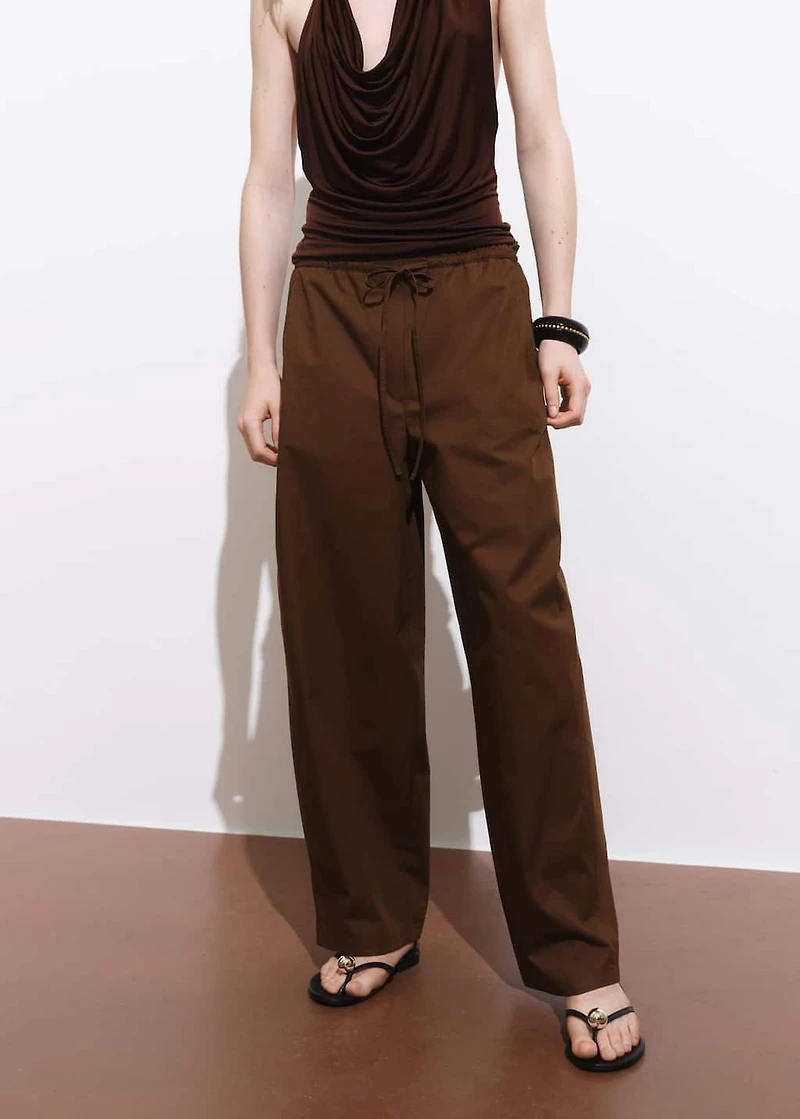 Paperbag pants with bow