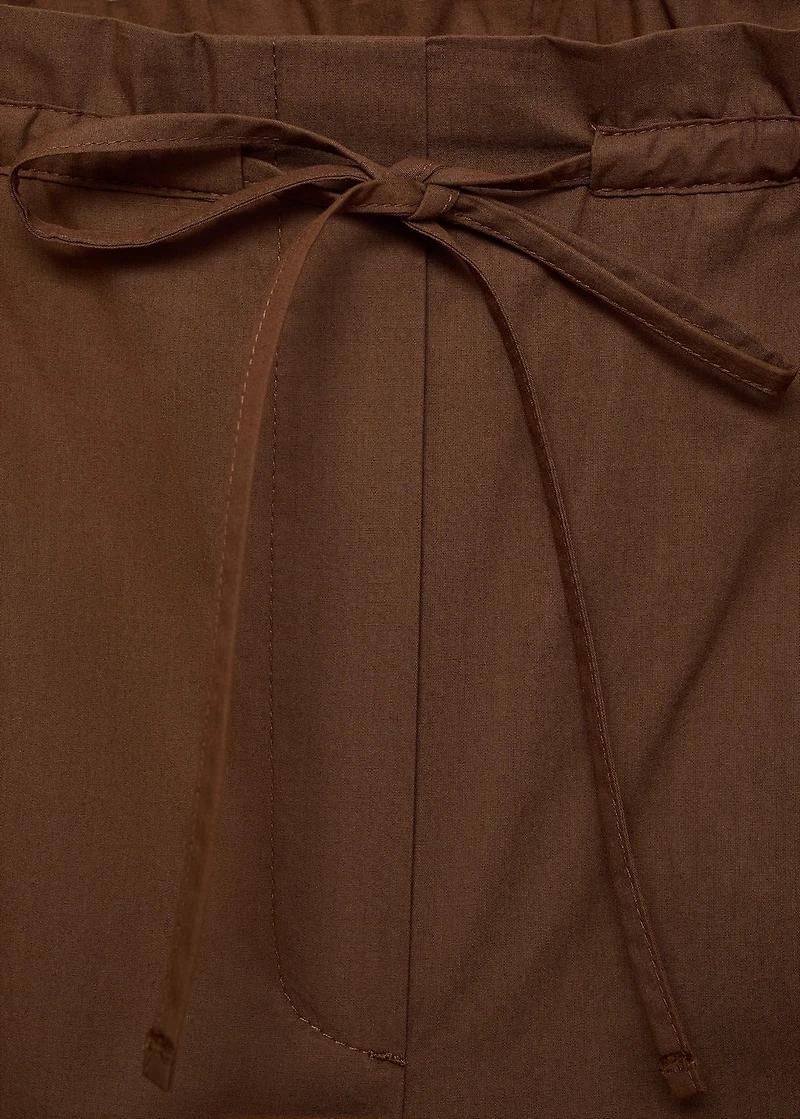 Paperbag pants with bow