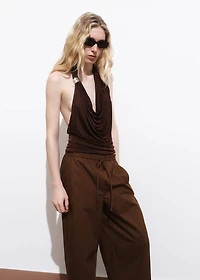 Paperbag pants with bow