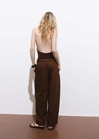 Paperbag pants with bow