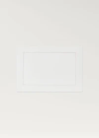 Linen tablecloth with embroidered backstitch