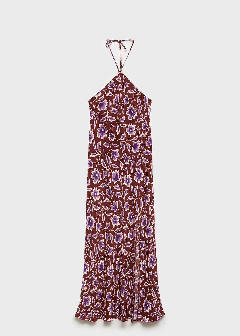 Floral-print halter dress