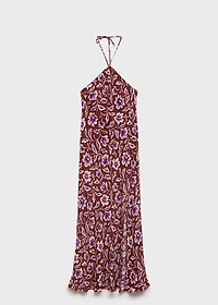 Floral-print halter dress