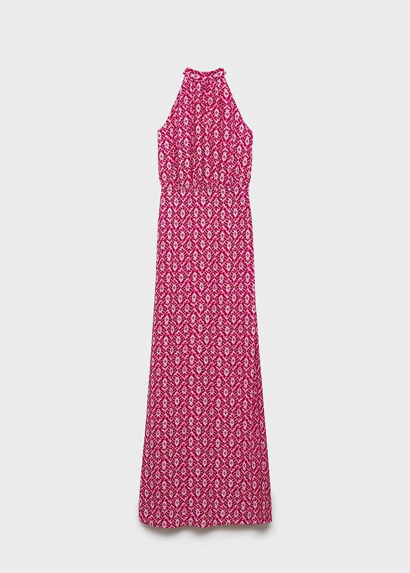 Halter-neck printed dress