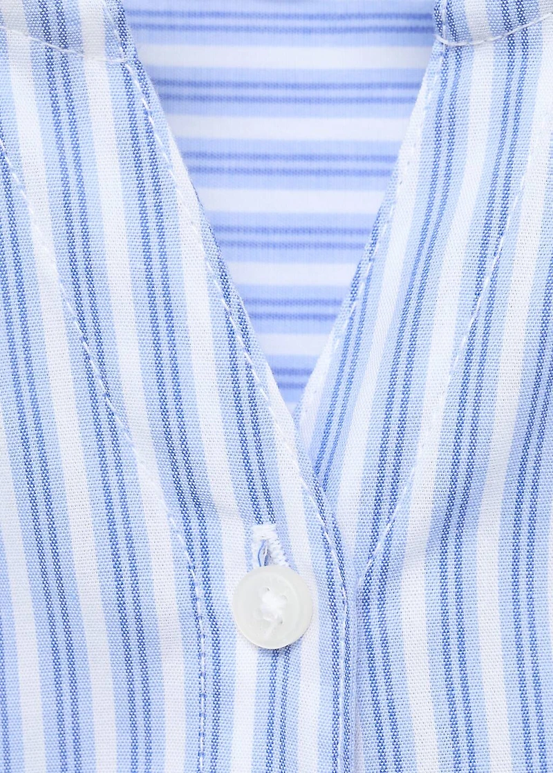 Striped shirt with pleated details