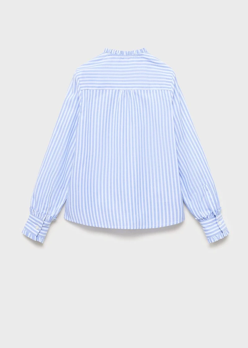 Striped shirt with pleated details
