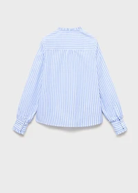 Striped shirt with pleated details