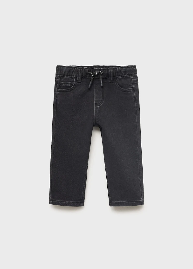 Straight jeans with drawstring