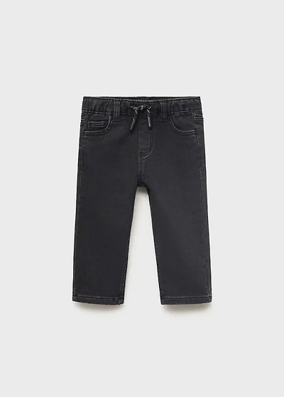 Straight jeans with drawstring