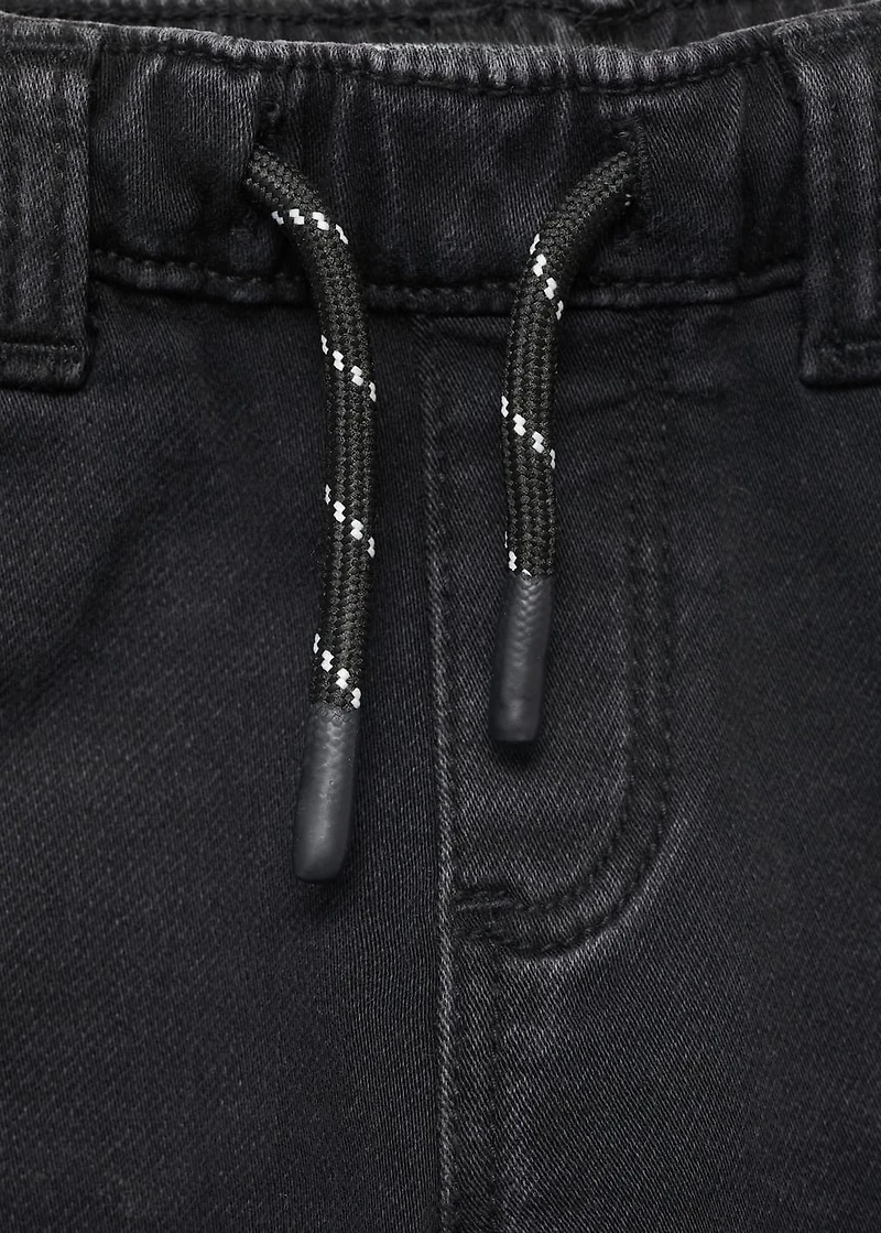 Straight jeans with drawstring