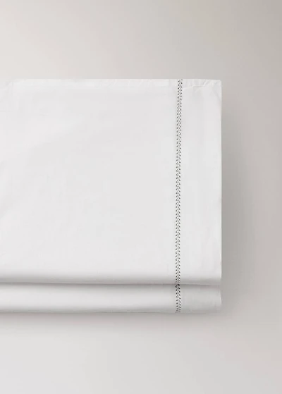 Washed percale cotton top sheet with zigzag stitching for 90 cm bed