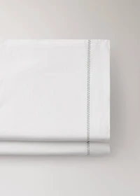 Washed cotton percale top sheet with zigzag stitching for 150 cm bed