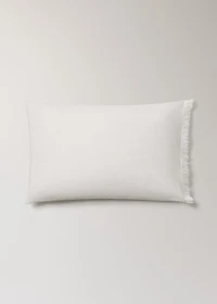 Two percale cotton pillowcases with gauze ruffle 50x75 cm
