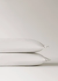 Two percale cotton pillowcases with gauze ruffle 50x75 cm