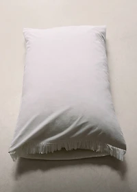 Two percale cotton pillowcases with gauze ruffle 50x75 cm