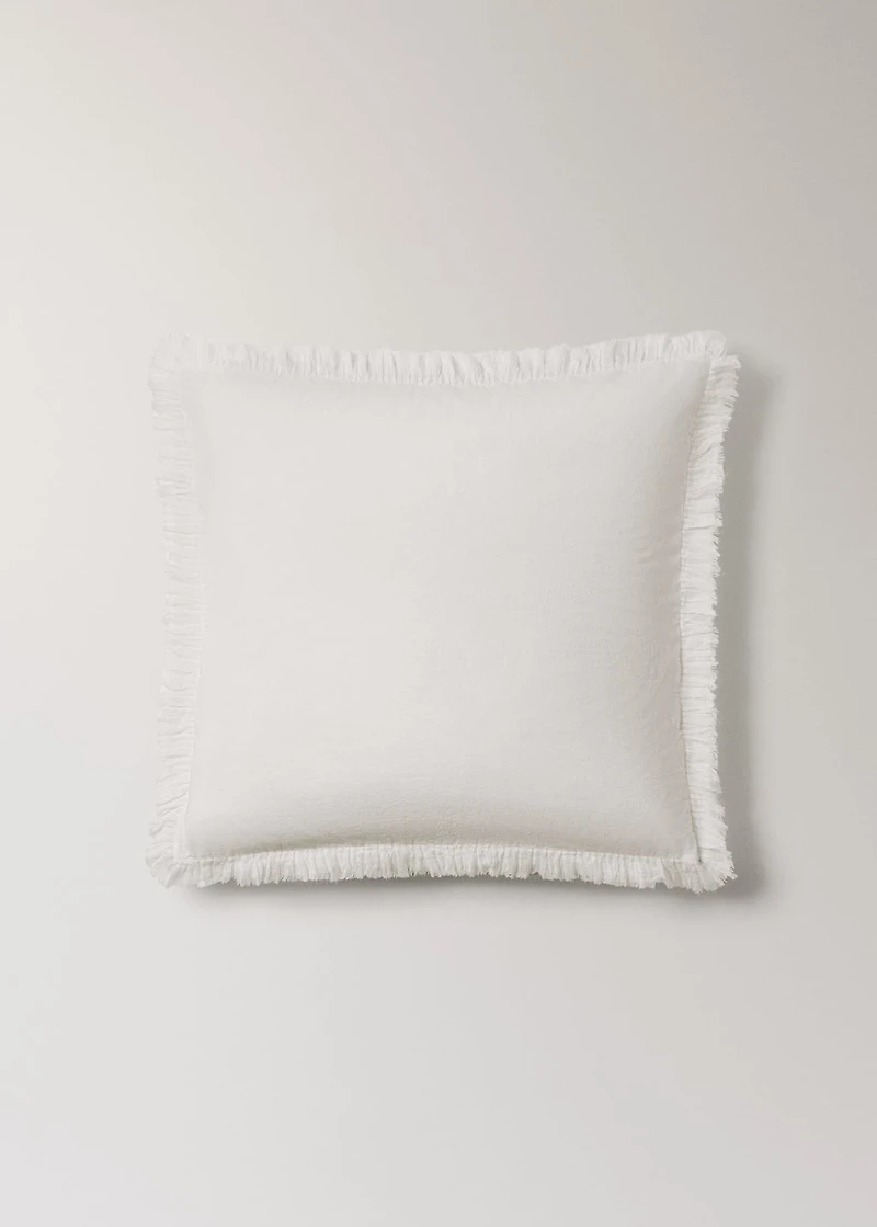 Two percale cotton pillowcases with gauze ruffle 60x60 cm