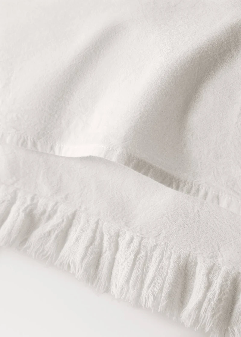 Two percale cotton pillowcases with gauze ruffle 60x60 cm
