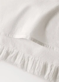 Two percale cotton pillowcases with gauze ruffle 60x60 cm