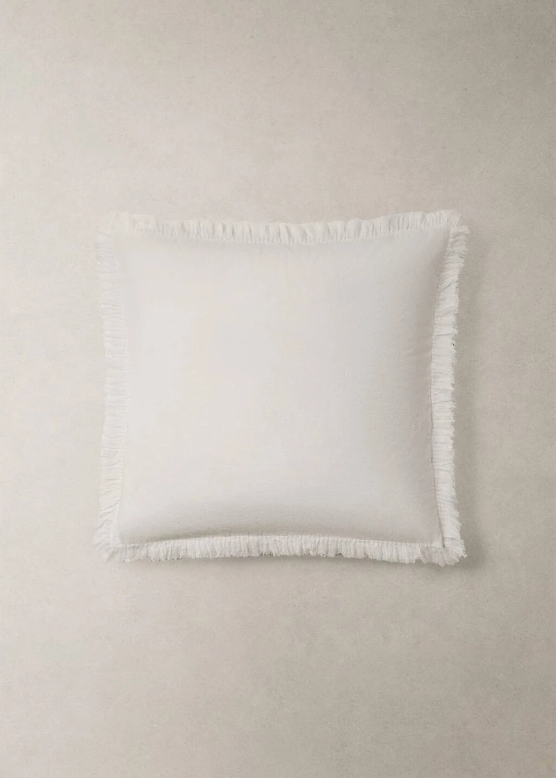 Two percale cotton pillowcases with gauze ruffle 60x60 cm