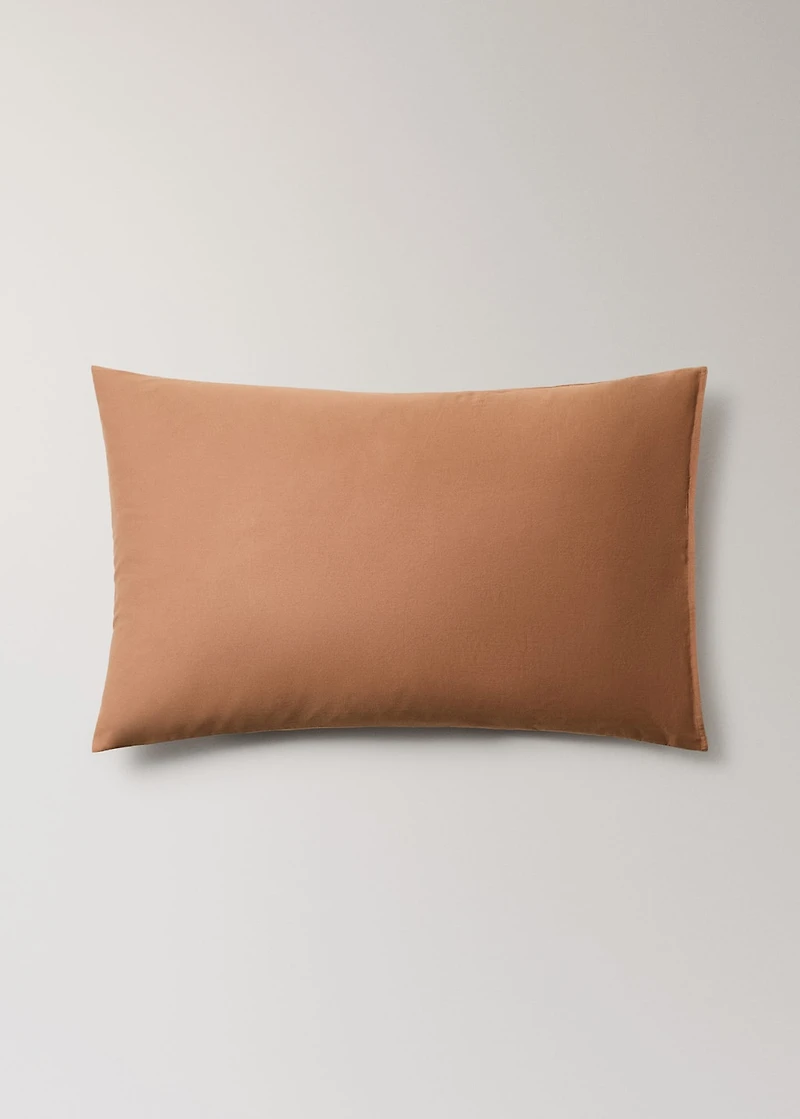Two washed satin cotton pillowcases with double stitching 50x75 cm