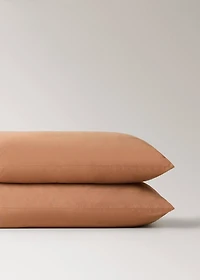 Two washed satin cotton pillowcases with double stitching 50x75 cm
