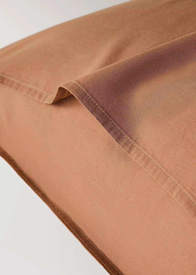 Two washed satin cotton pillowcases with double stitching 50x75 cm
