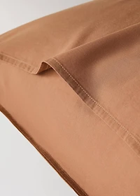 Two washed satin cotton pillowcases with double stitching 50x75 cm