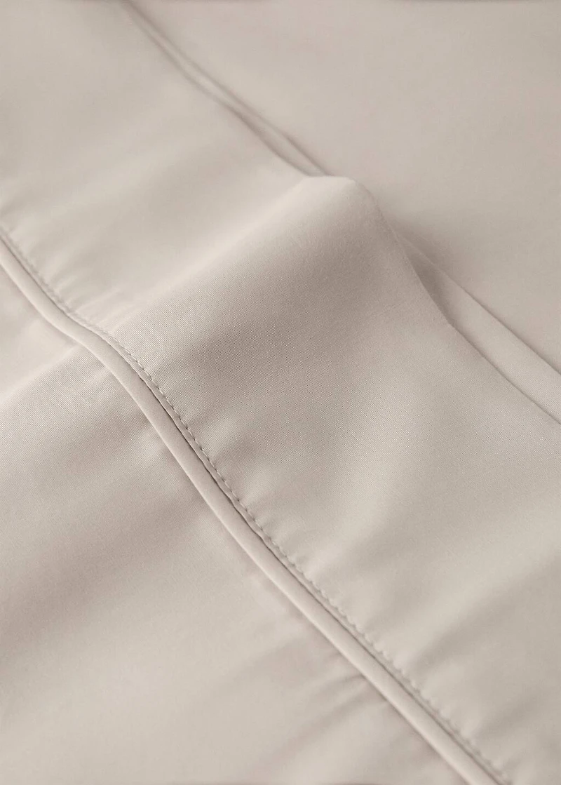 500-thread count cotton percale pillowcase with rounded piping detail 45x110 cm