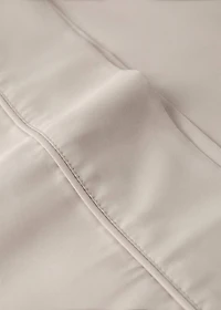 500-thread count cotton percale pillowcase with rounded piping detail 45x110 cm