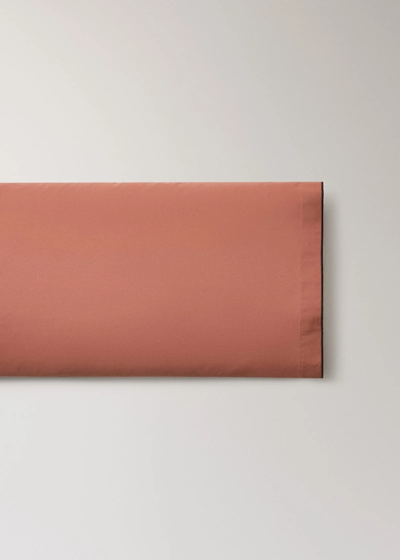 Cotton percale pillowcase with overlock stitching 45x110 cm